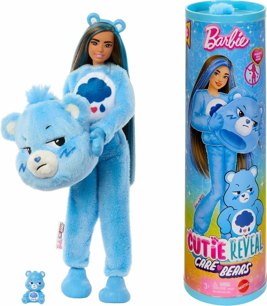 Mattel BARBIE CUTIE REVEAL CARE BEARS siurprizų rinkinys Grumpy Bear (JCN96)