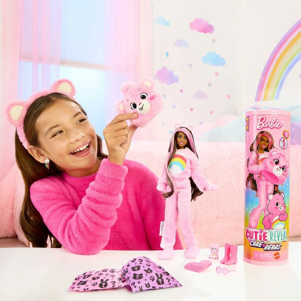 Mattel BARBIE CUTIE REVEAL CARE BEARS siuvrinukų rinkinys Cheer Bear (JCN95)