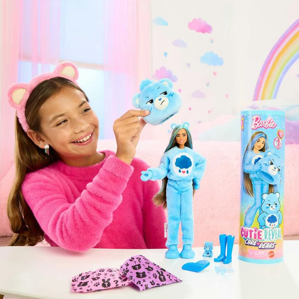 Mattel BARBIE CUTIE REVEAL CARE BEARS siurprizų rinkinys Grumpy Bear (JCN96)