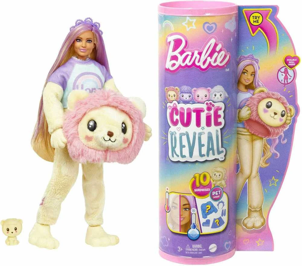 BARBIE „Cutie Reveal“ rinkinys, marškinėlių serija – liūtė aprašymas - Prekės nuotrauka