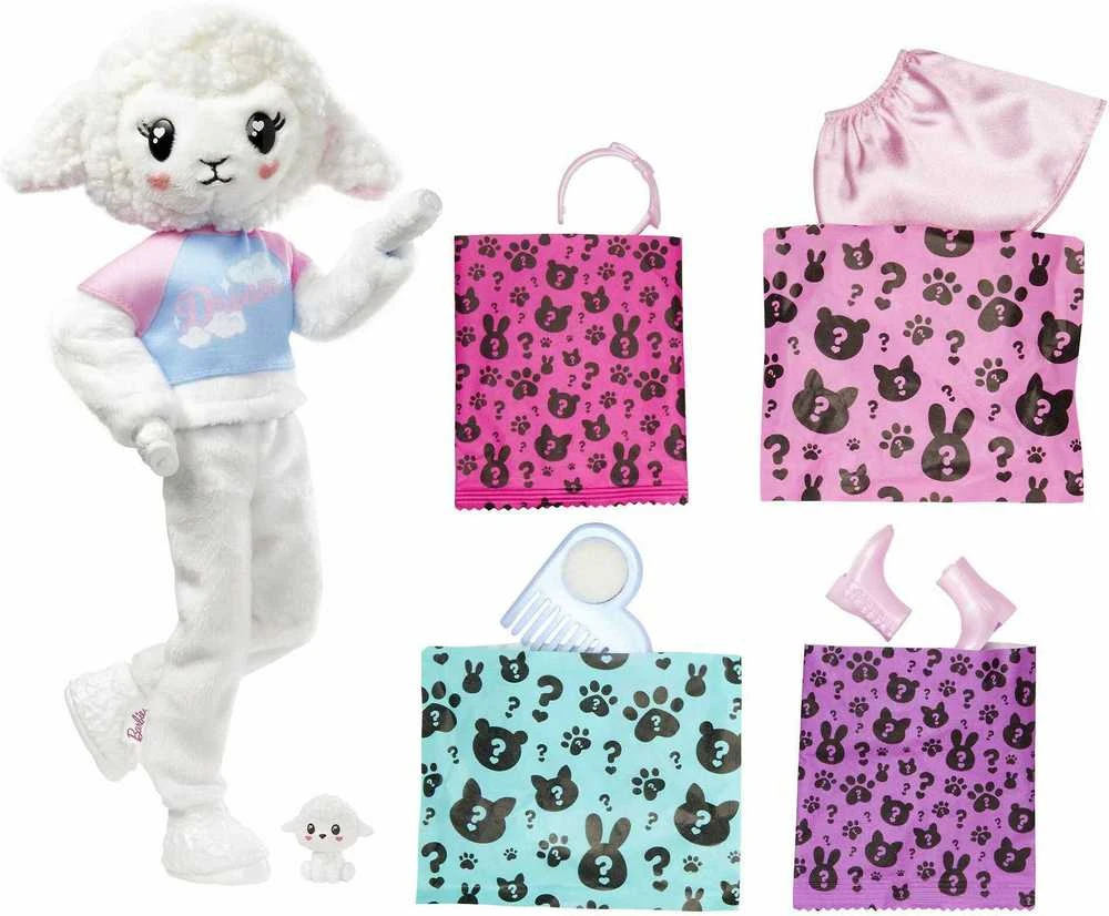 BARBIE „Cutie Reveal“ rinkinys, marškinėlių serija – ėriukė