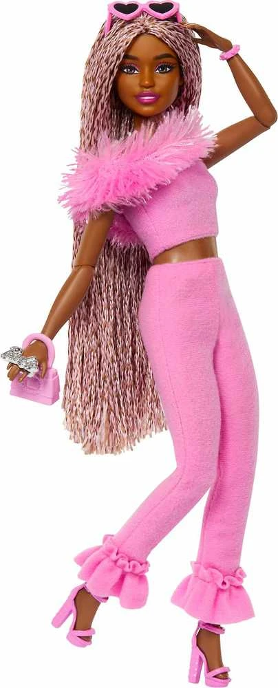 Mattel BARBIE DELUXE FASHIONISTAS lėlė rožiniu kostiumu (HYV28)