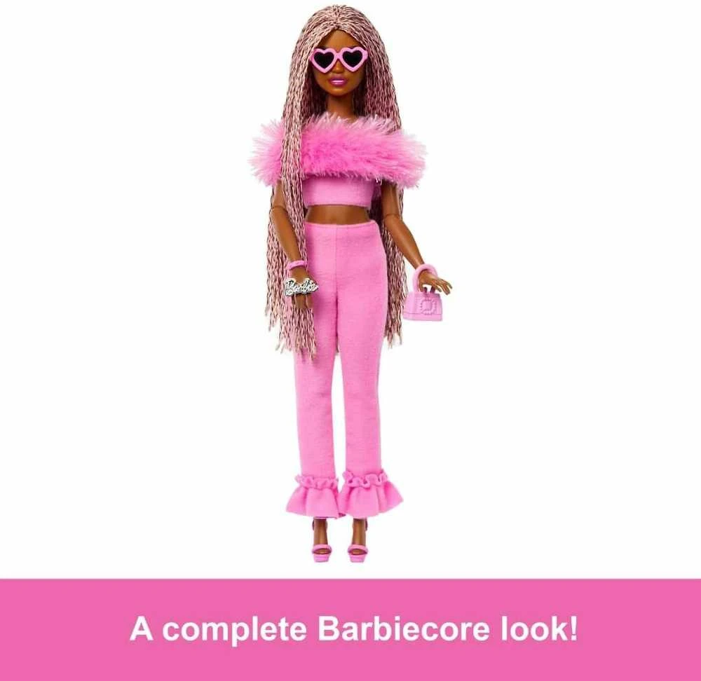 Mattel BARBIE DELUXE FASHIONISTAS lėlė rožiniu kostiumu (HYV28)