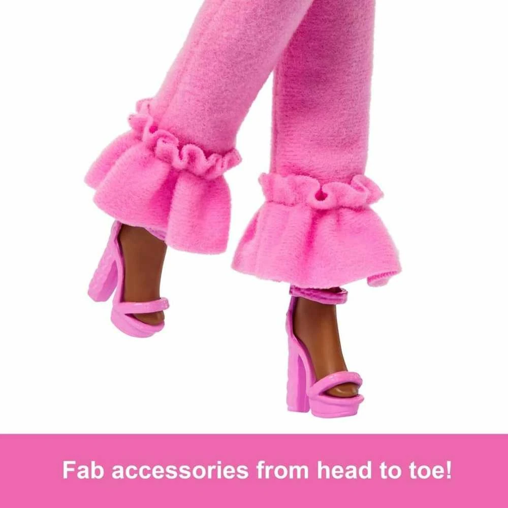 Mattel BARBIE DELUXE FASHIONISTAS lėlė rožiniu kostiumu (HYV28)