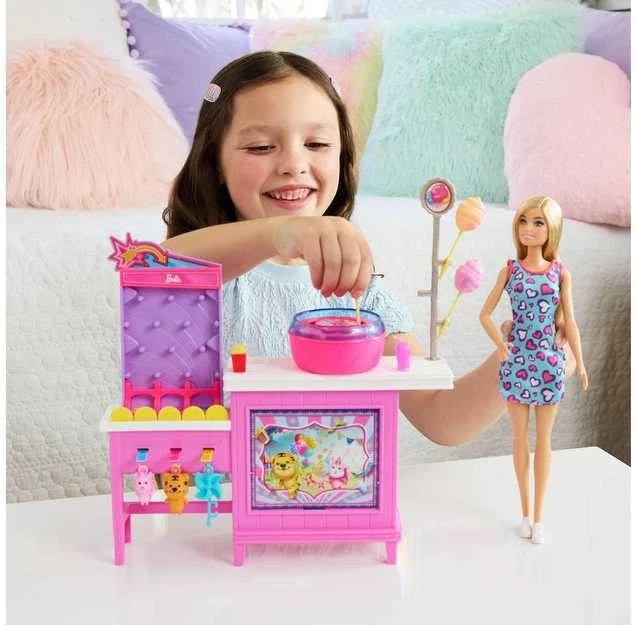 Barbie Barbė - Paslaptingos cukraus vatos ir žaidimų rinkinys (JFV67)
