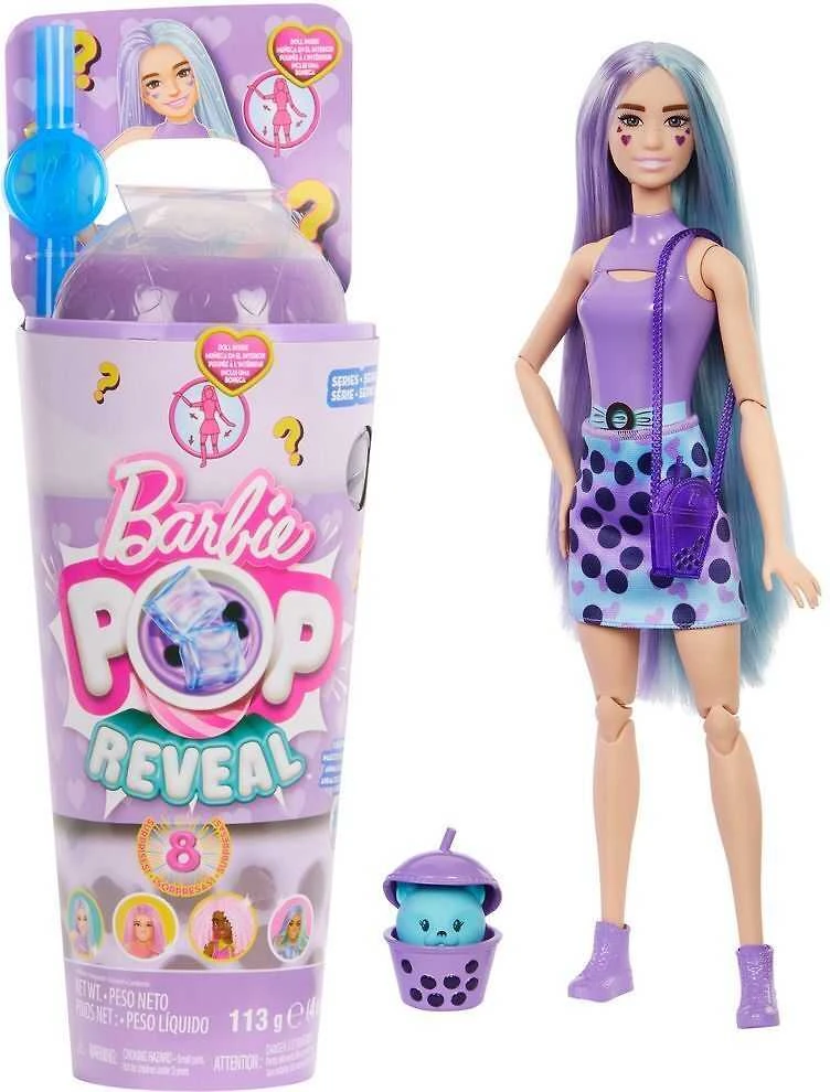 Mattel BARBIE POP REVEAL taro milk siurprizų rinkinys, burbulinės arbatos serija (HTJ19)