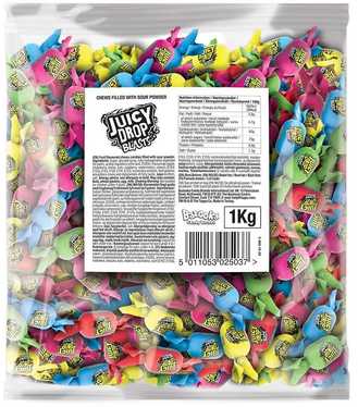 Bazooka Pick & Mix Juicy Drop Blasts hedelmätoffee jauhetäytteellä, 1kg