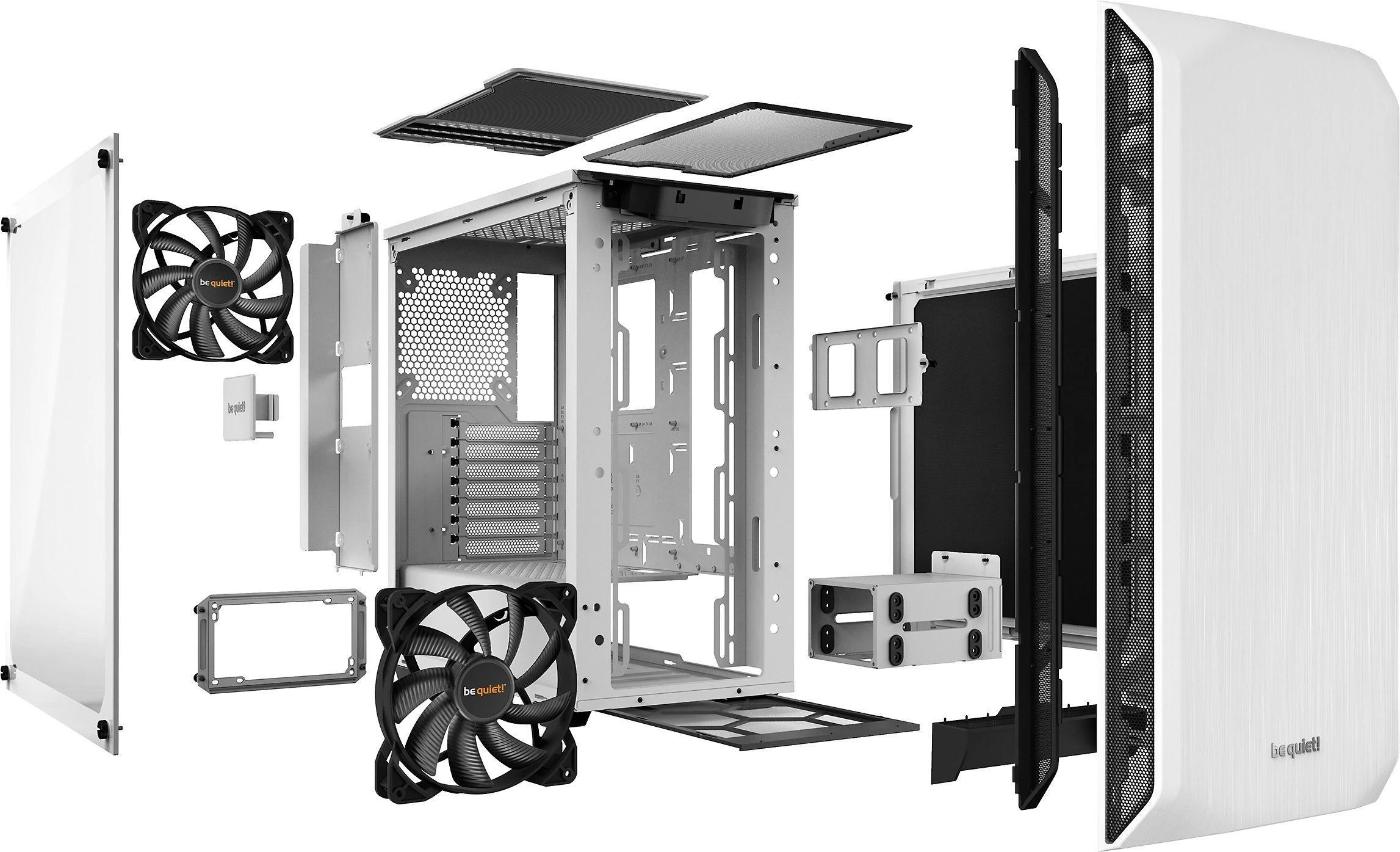 DARBUOTI! BGW35 Be Quiet! Pure Base 500 Window, baltas, ATX, M-ATX, mini-ITX dėklas