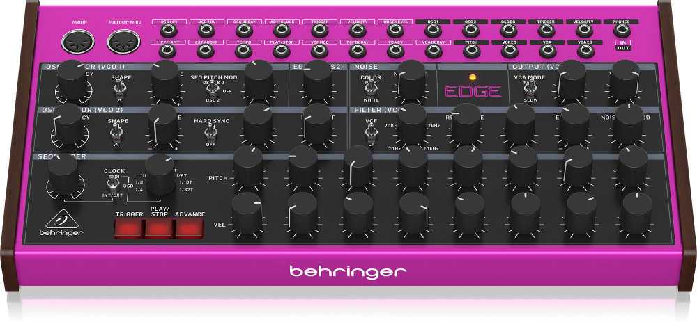 Behringer EDGE - analoginis pusiau modulinis perkusinis sintezatorius