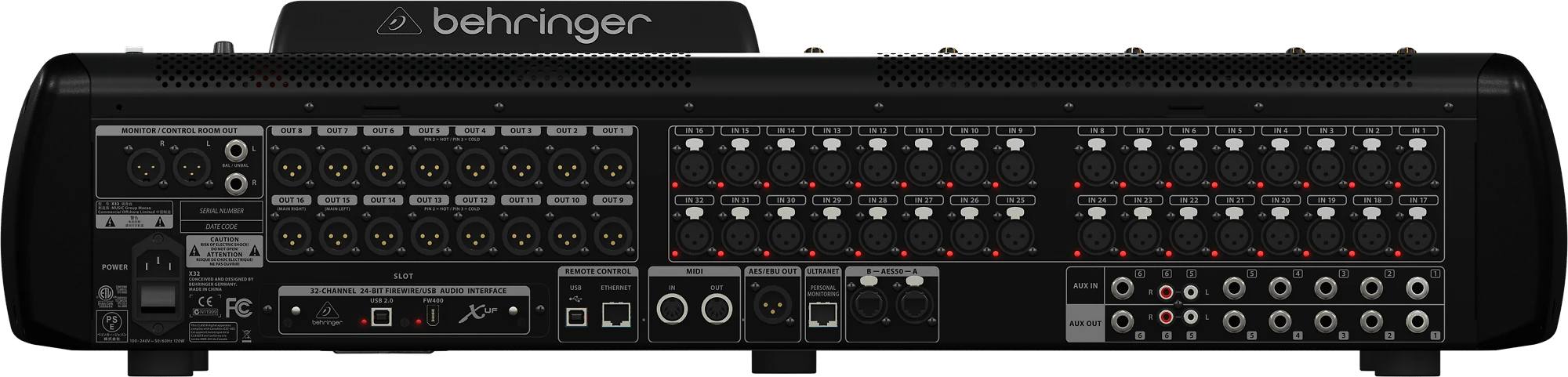 Behringer X32 garso pultas, 40 kanalų, 10–22 000 Hz, juodas
