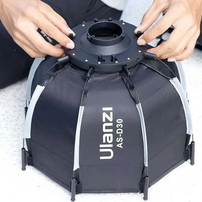 Lubinis šviestuvas Šviesdėžė + 2 difuzoriai su mini Bowens Octa 30cm Ulanzi - L005 L023 Lt028 L024 / As-d30