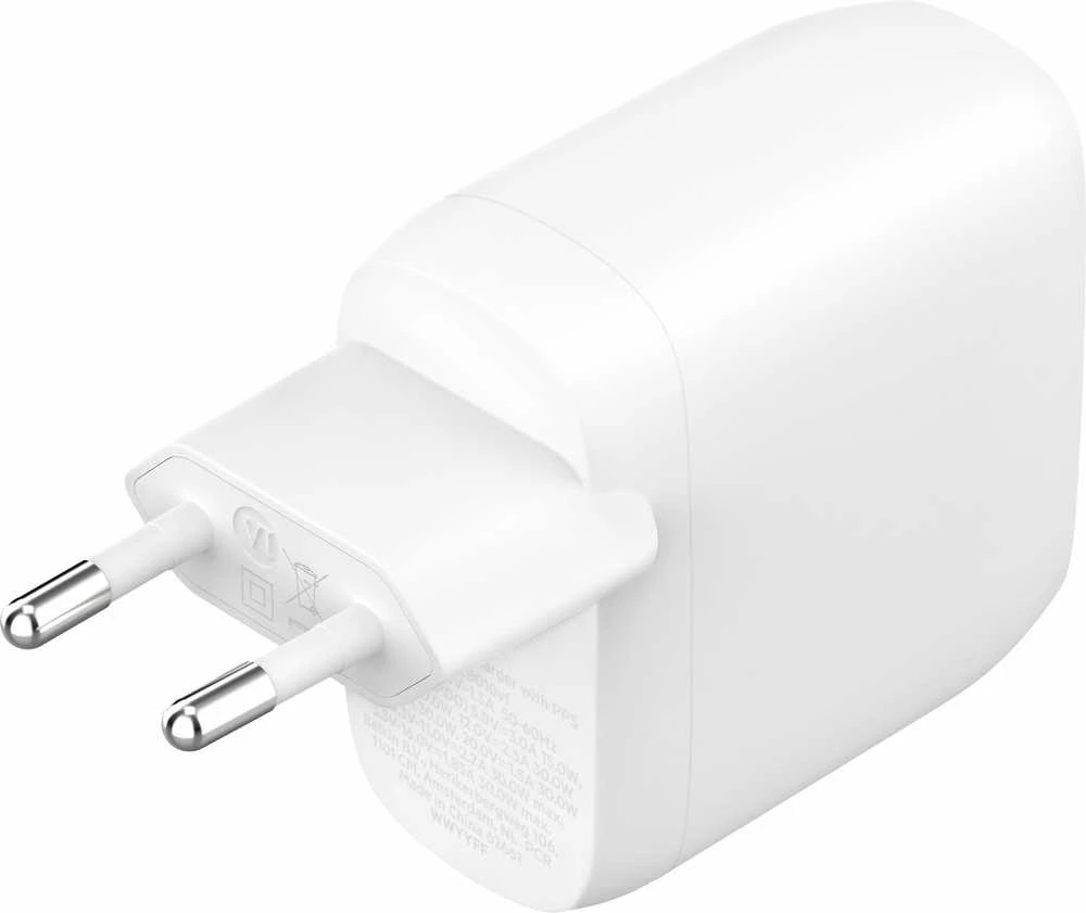 Belkin 60W, 2x USB-C PD PPS 30W, balta