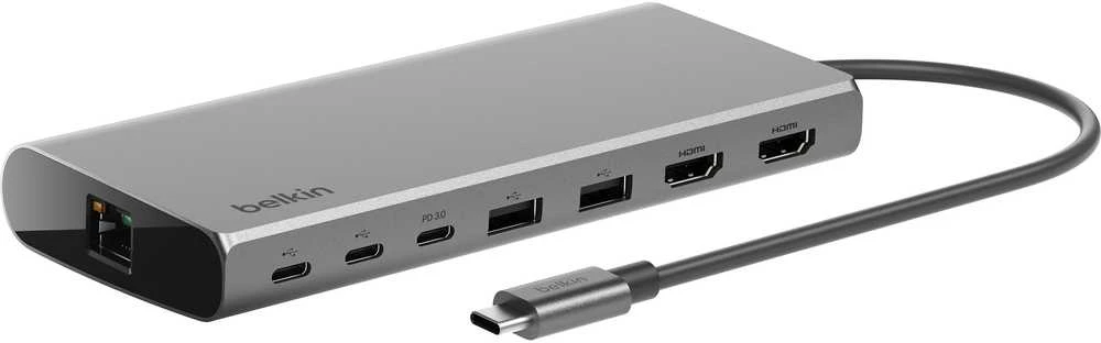 Belkin INC015BTSGY-CZ nešiojamojo kompiuterio dokas / prievadų replikatorius Laidinis USB 3.2 Gen 1 (3.1 Gen 1) Type-C Aliuminio
