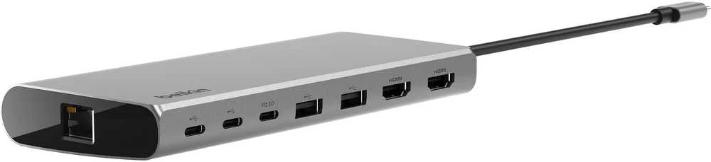 Belkin INC015BTSGY-CZ nešiojamojo kompiuterio dokas / prievadų replikatorius Laidinis USB 3.2 Gen 1 (3.1 Gen 1) Type-C Aliuminio