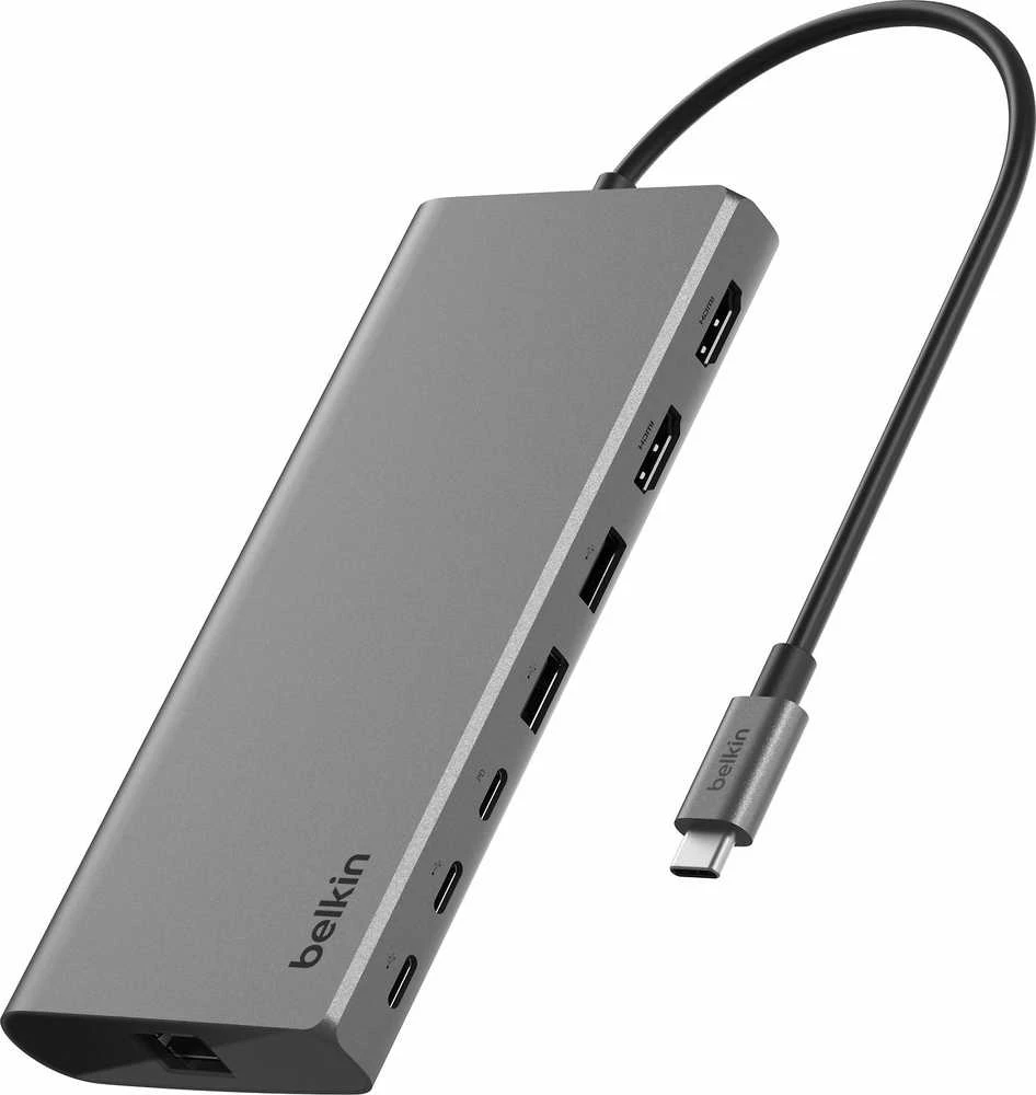 Belkin INC015BTSGY-CZ nešiojamojo kompiuterio dokas / prievadų replikatorius Laidinis USB 3.2 Gen 1 (3.1 Gen 1) Type-C Aliuminio