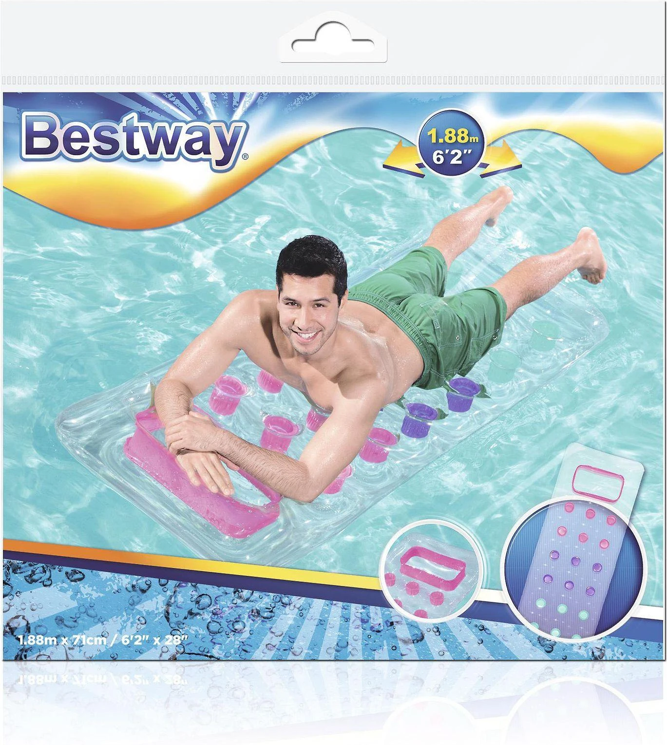 Bestway 43040 plūduriuojantis gaminys baseinui / paplūdimiui Mėlyna, Oranžinė Plūduriuojantis čiužinys Vinilas