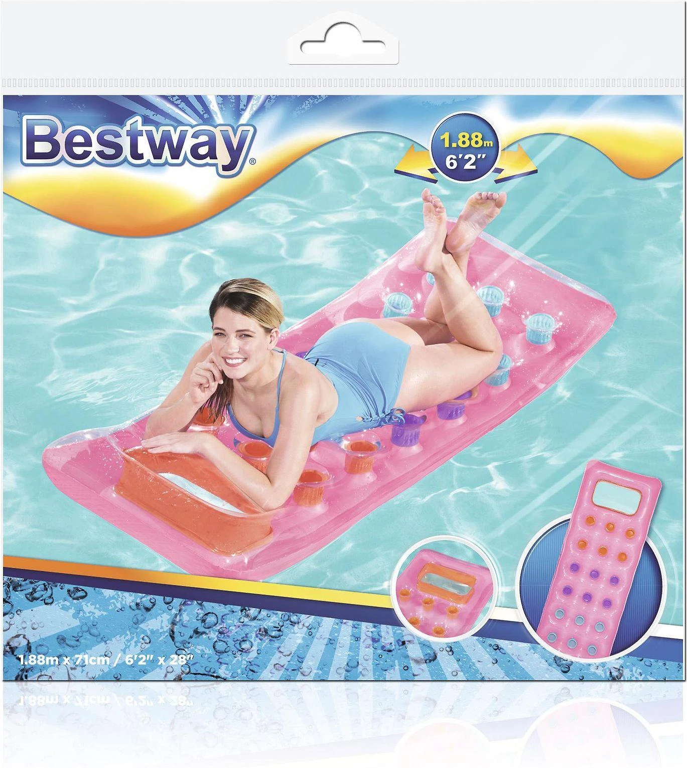 Bestway 43040 plūduriuojantis gaminys baseinui / paplūdimiui Mėlyna, Oranžinė Plūduriuojantis čiužinys Vinilas