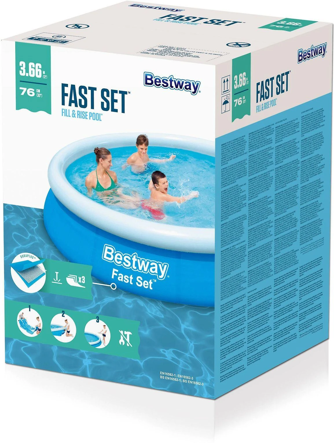 Bestway Fast Set 57273 antžeminis baseinas Pripučiamas baseinas Apskritas 5377 L Mėlyna