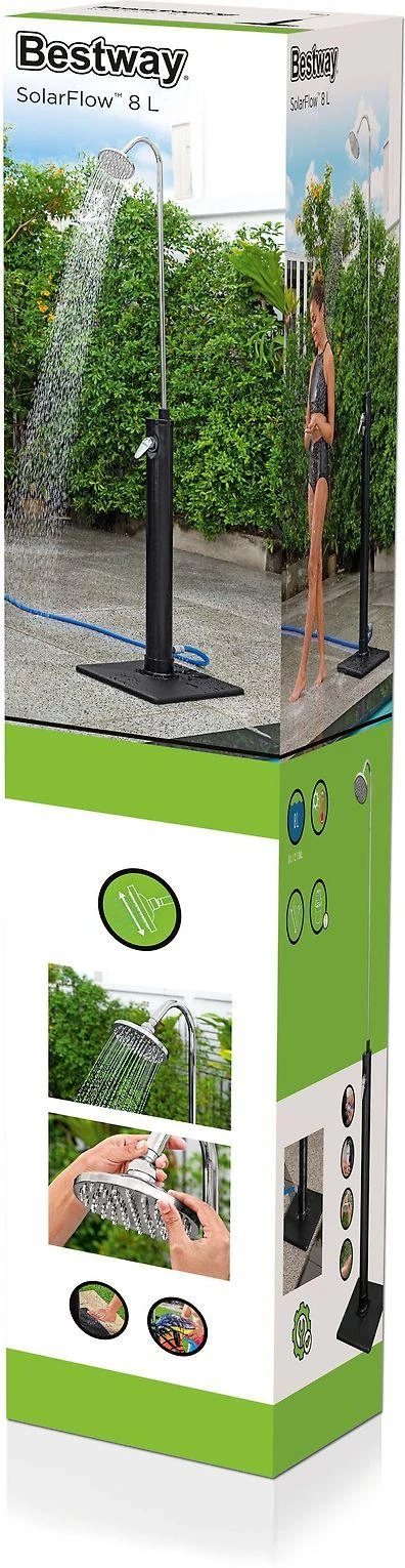 Bestway Solar Flow Lauko dušas, juodos spalvos, 8l
