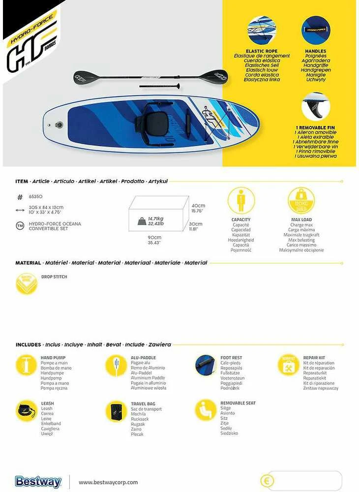 Irklentės Bestway Sup Hydro Force Oceana kabrioletas