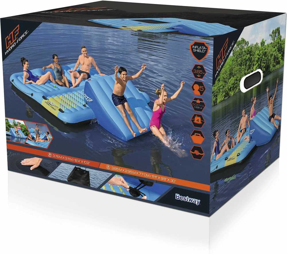HYDRO-Force Island + Slide 376x311cm BestWay