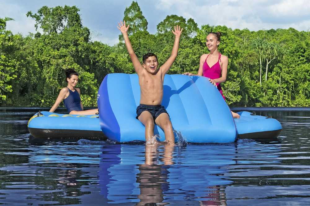HYDRO-Force Island + Slide 376x311cm BestWay