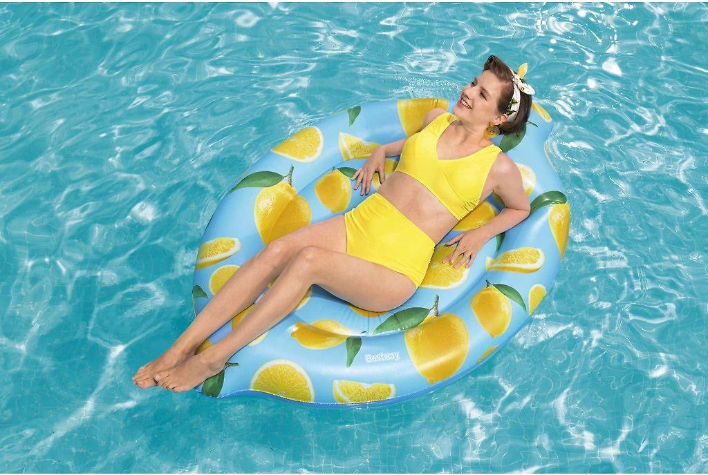 BESTWAY pripučiamas čiužinys Scentsational Lemon, 1.76mx 1.22m, 43392