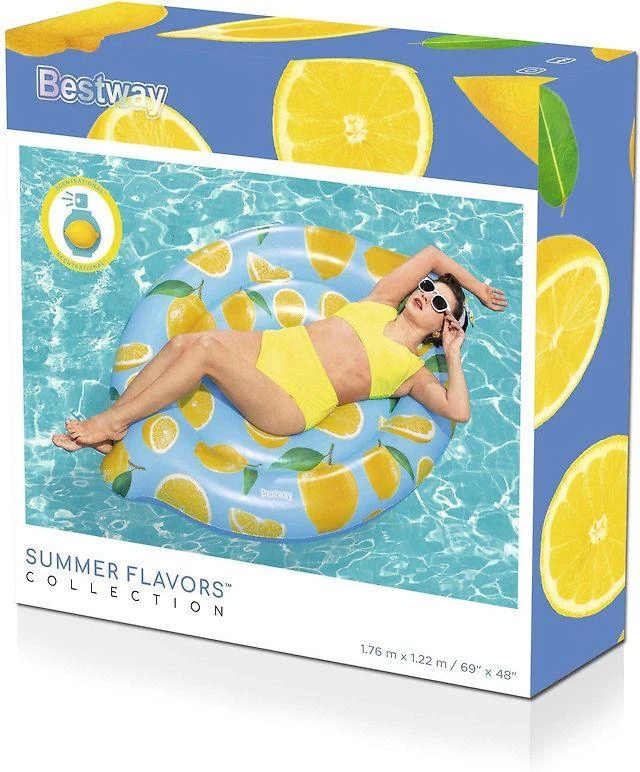 BESTWAY pripučiamas čiužinys Scentsational Lemon, 1.76mx 1.22m, 43392