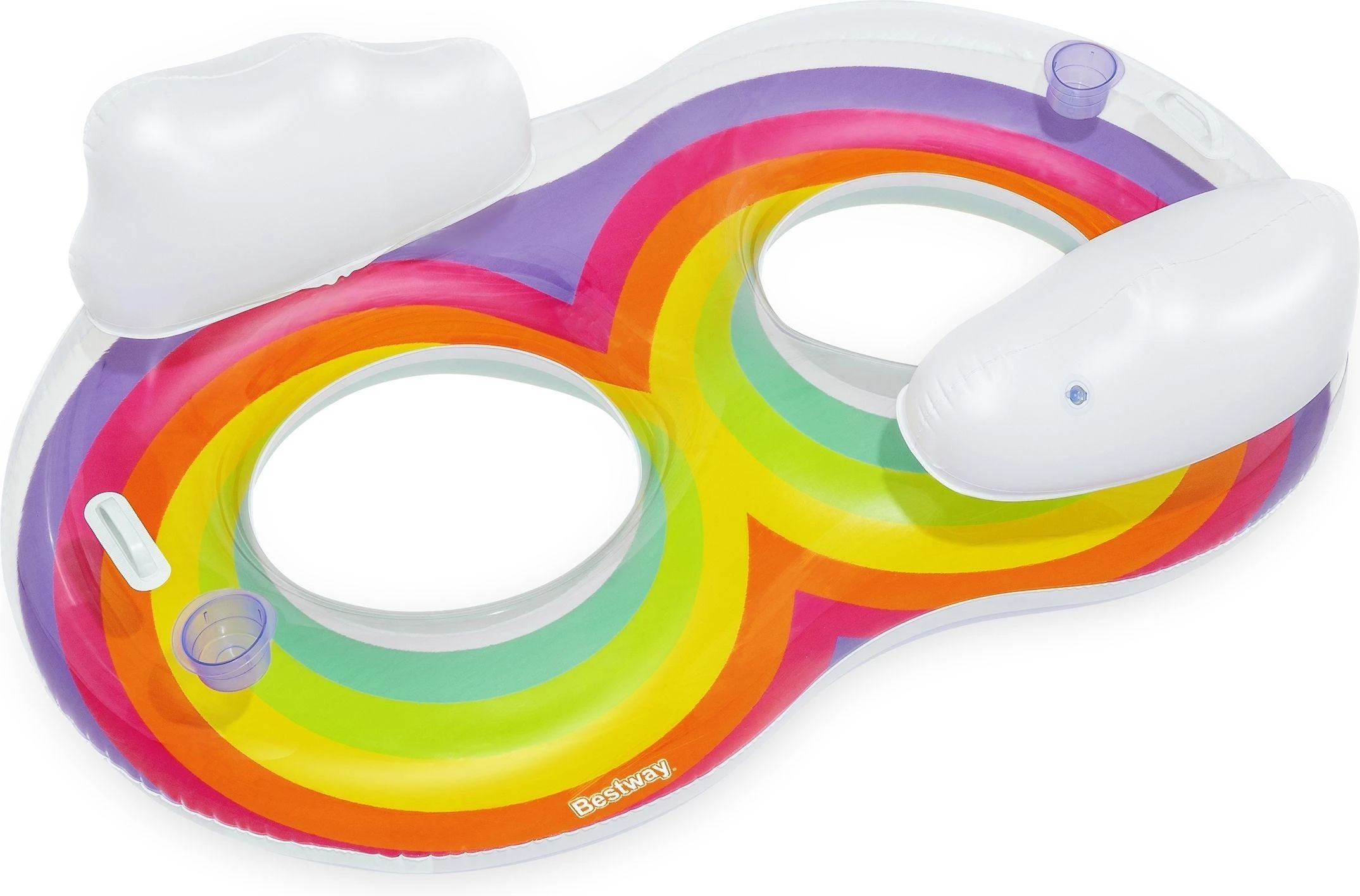 Dvigubas plaukimo ratas Bestway Rainbow Dreams, 186 x 116 cm