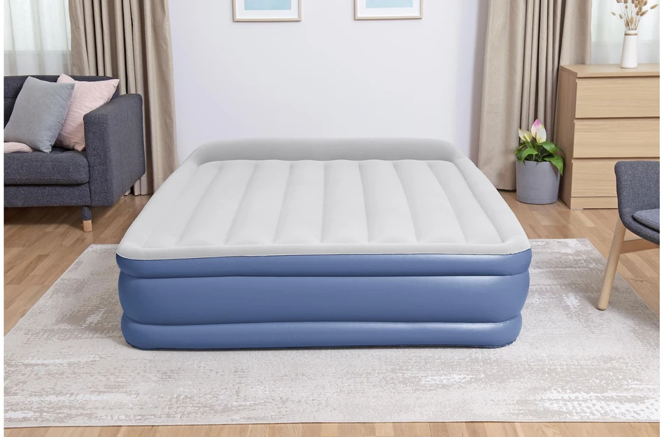 Bestway Tritech Air Mattress Queen ilmatäytteinen varavuode, sisäänrakennettu pumppu, 203 x 152 x 46 cm