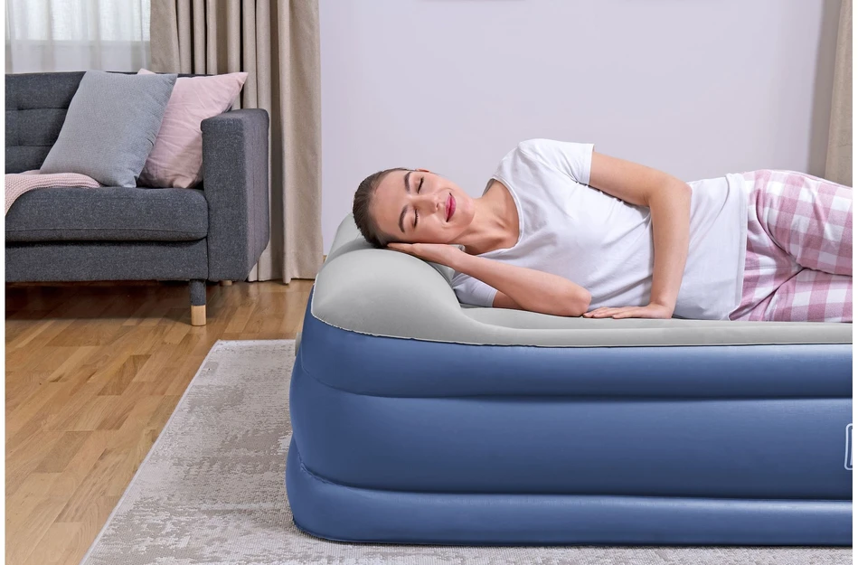 Bestway Tritech Air Mattress Queen ilmatäytteinen varavuode, sisäänrakennettu pumppu, 203 x 152 x 46 cm