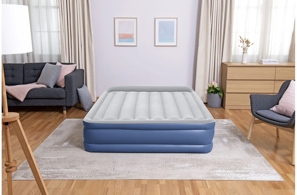 Bestway Tritech Air Mattress Queen ilmatäytteinen varavuode, sisäänrakennettu pumppu, 203 x 152 x 46 cm