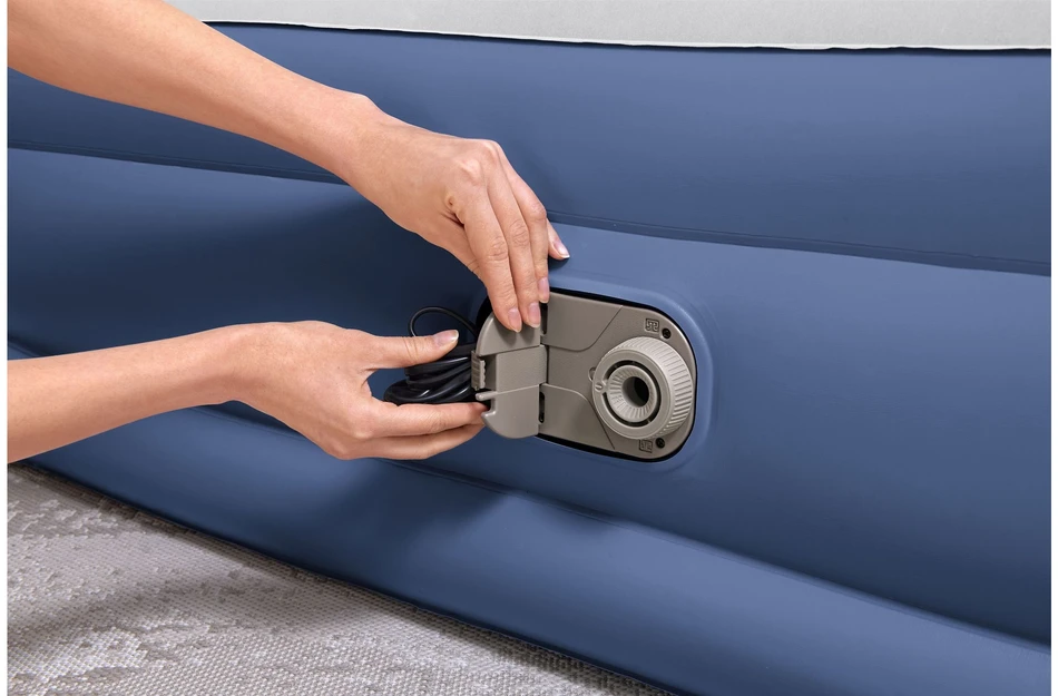 Bestway Tritech Air Mattress Queen ilmatäytteinen varavuode, sisäänrakennettu pumppu, 203 x 152 x 46 cm