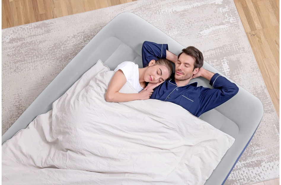 Bestway Tritech Air Mattress Queen ilmatäytteinen varavuode, sisäänrakennettu pumppu, 203 x 152 x 46 cm