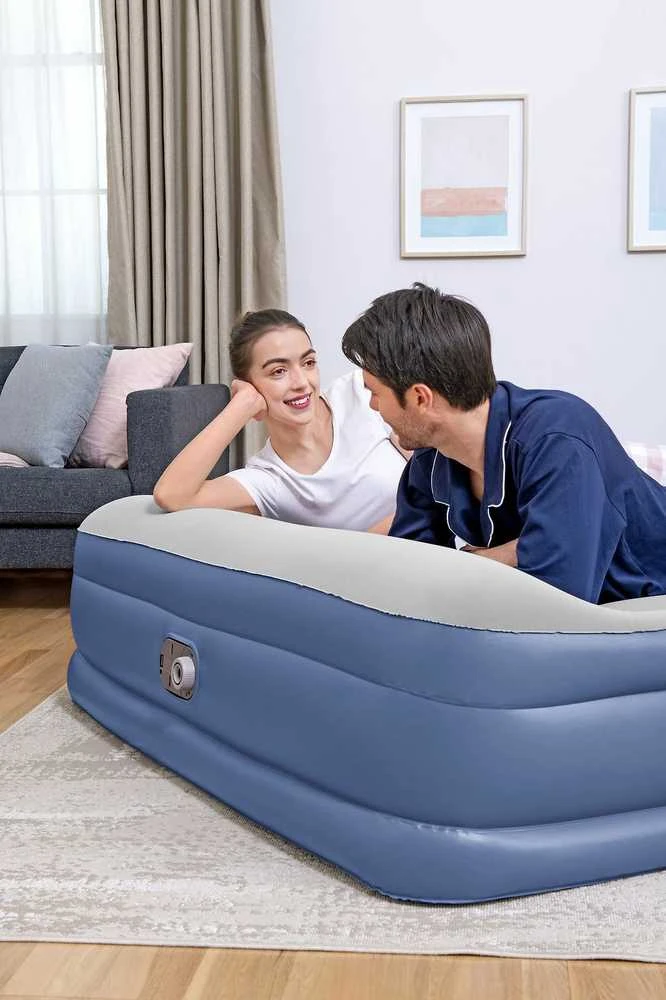 Bestway Tritech Air Mattress Queen ilmatäytteinen varavuode, sisäänrakennettu pumppu, 203 x 152 x 46 cm