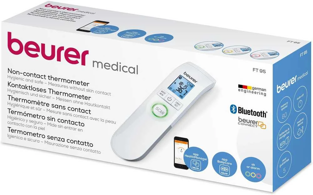 Beurer FT 95 bekontaktis termometras su „Bluetooth“ – 5 metų garantija