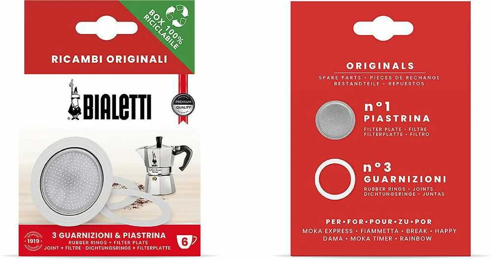 Tarpinės ir filtro plokštelė Bialetti alum. 6 puodelių mokai