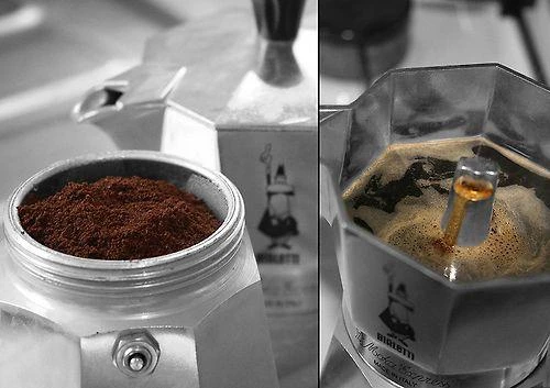 Bialetti Moka Express kavos ruošimo procesas