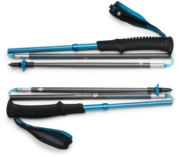 Black Diamond Juodas Diamond Juodas DIAMOND Distance Carbon Z-Pole trekingo lazda, unisex, sulankstoma