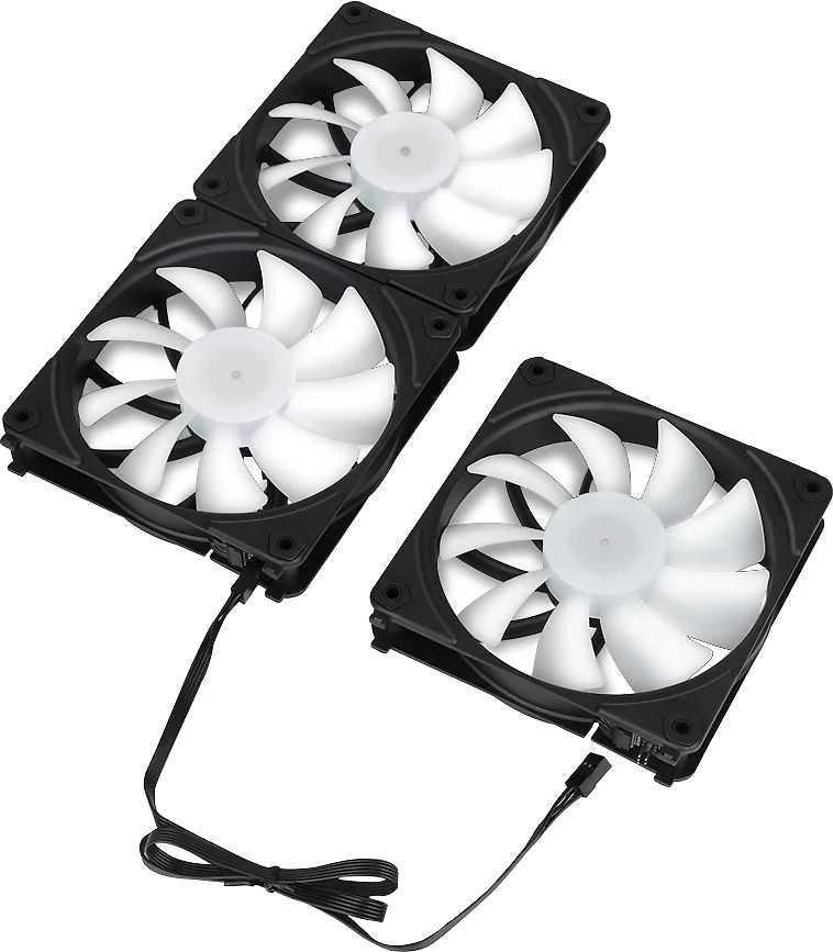 Blackstorm Luna UF120 ARGB PWM -tuuletinpakkaus, musta, 120 mm, 3 kpl pakkaus