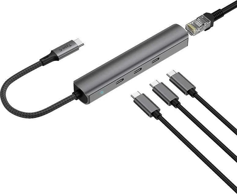Bluecloud USB-C šakotuvas su Ethernet jungtimi