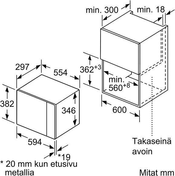 Įmontuojama mikrobangų krosnelė Bosch BFL524MS0