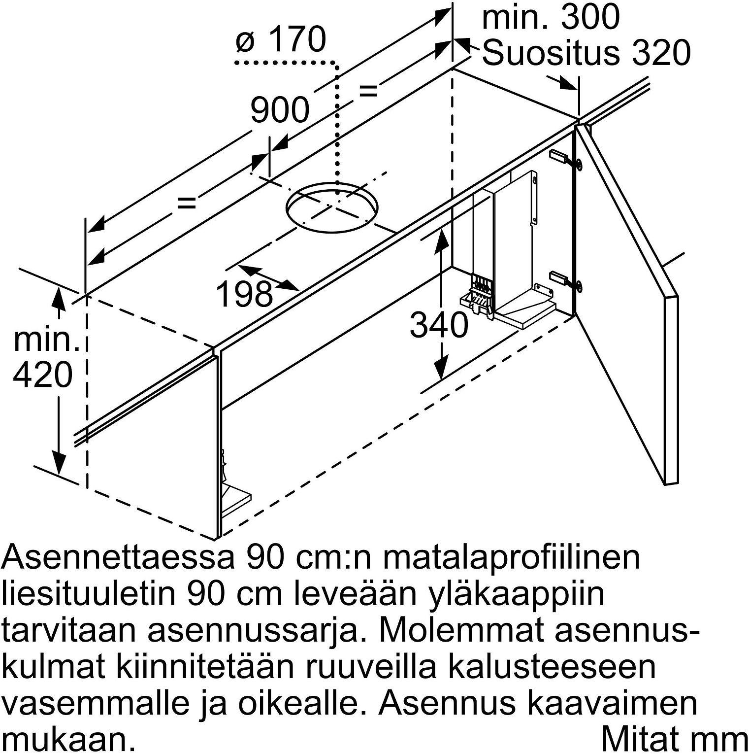 Bosch DFS097A51 Serija 4, Ištraukiamasis gartraukis, 90 cm, Sidabrinio metalo