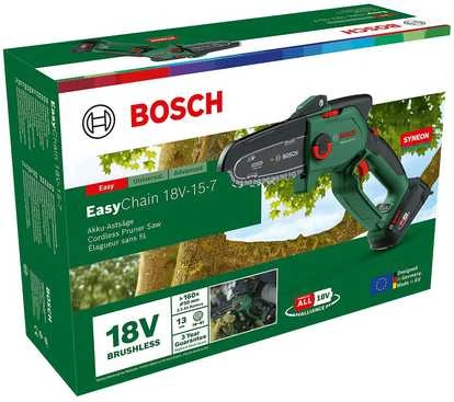 Bosch Akumuliatorinis grandininis pjūklas EasyChain 18V-15-7 pilnas komplektas (06008B8900)