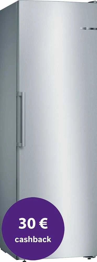 Bosch GSN36VLEP Serija 4, Laisvai statomas šaldiklis, 186 x 60 cm, Nerūdijančio plieno efektas