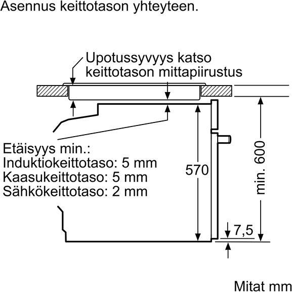 Bosch HBA530BB0S Serija 2, Įmontuojamoji orkaitė, 60 x 60 cm, Juodas