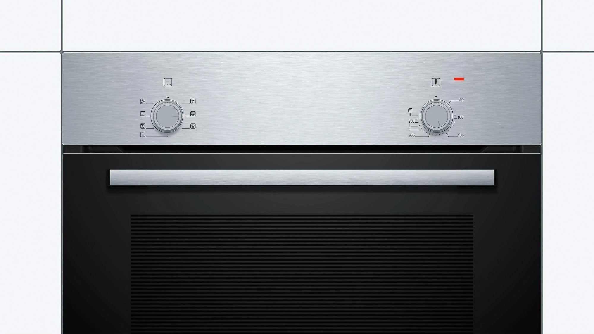 Orkaitė Bosch | Oven | HBF010BR1S | 66 L | A | Multifunctional | Manual | Knobs | Height 59.5 cm | Plotis 59.4 cm | Nerūdijantis plienas