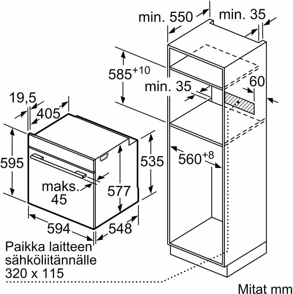 Įmontuojama orkaitė Bosch HBG7721B1