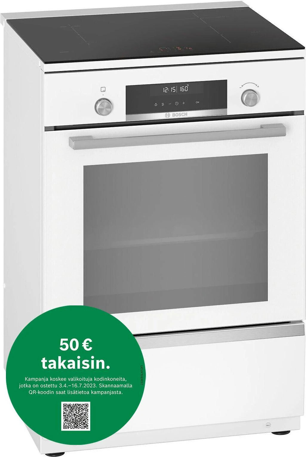 Bosch HLS79W321U Serija 6, Laisvai statoma indukcinė viryklė, Balta