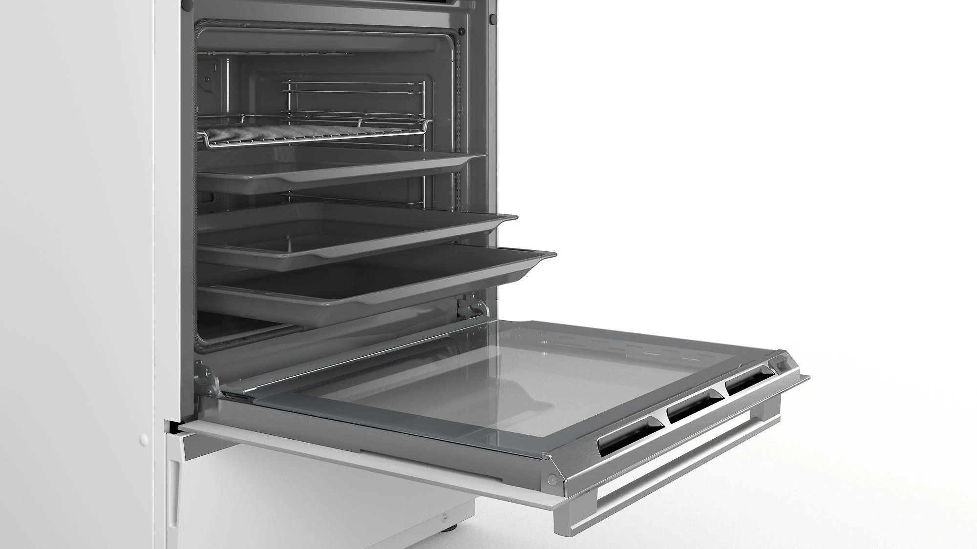 Bosch HLS79W321U Serija 6, Laisvai statoma indukcinė viryklė, Balta